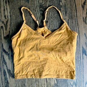 Pact organic cropped cami size small orange tan shelf bra